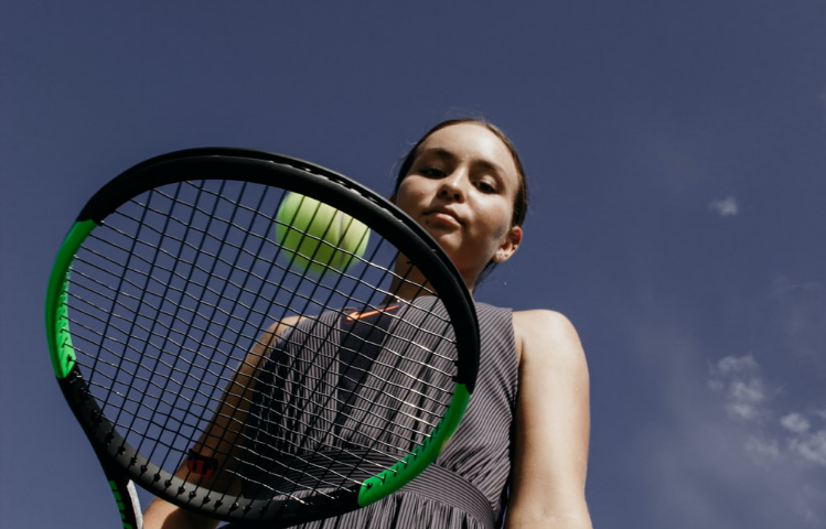 A Girl Playing Tennis